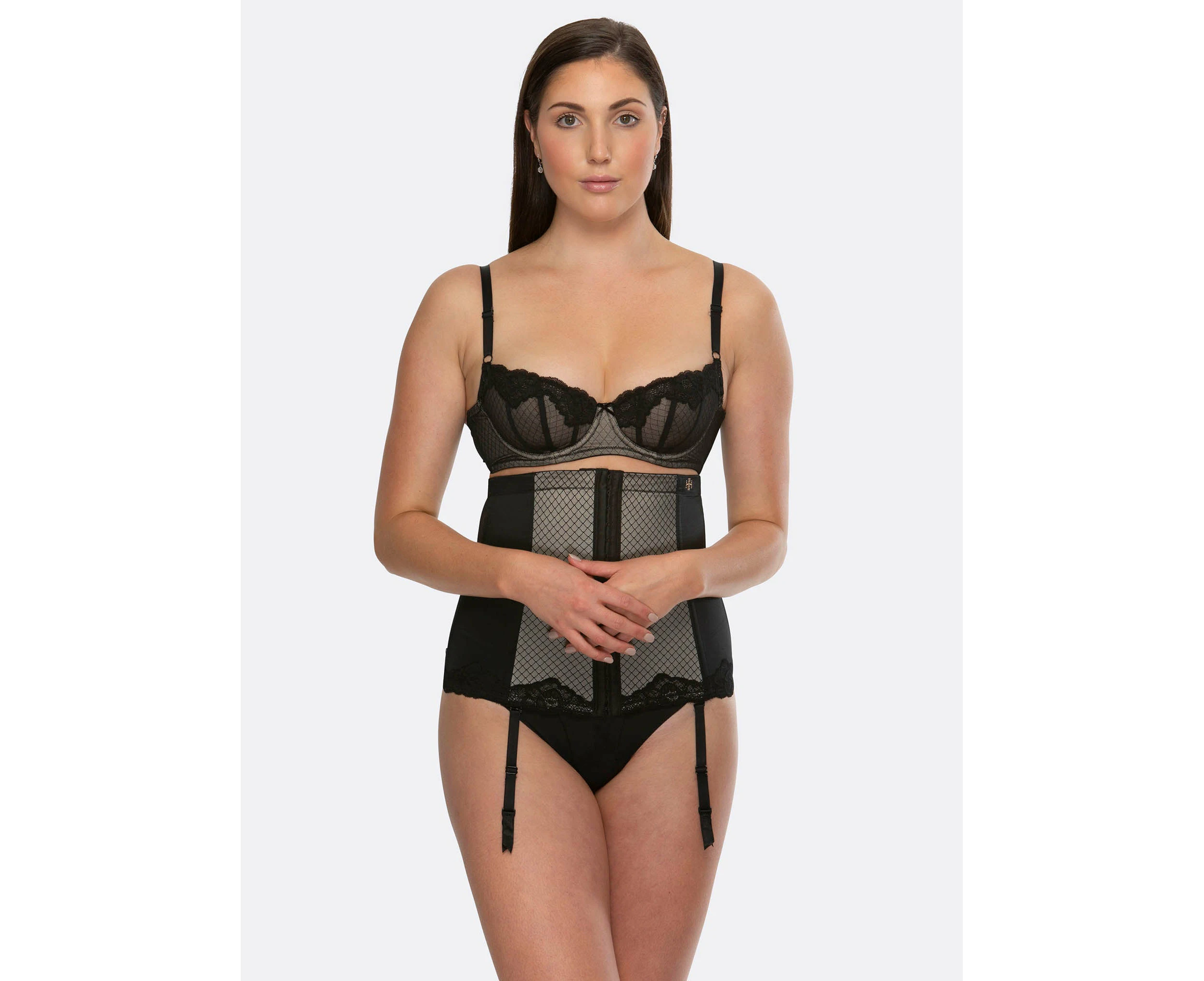 Hush Hush by Slimform Whispers Waist Cincher HH056 Black/Nude