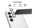 ZUSLAB Galaxy S24 FE Camera Lens Screen Protector Tempered Glass Individual Metal Ring Lens for Samsung S24FE (2024) - Silver