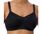 Triumph Lacy Minimiser N Wireless Wire Free Bra Women Comfy Underwear Plus Size - Black