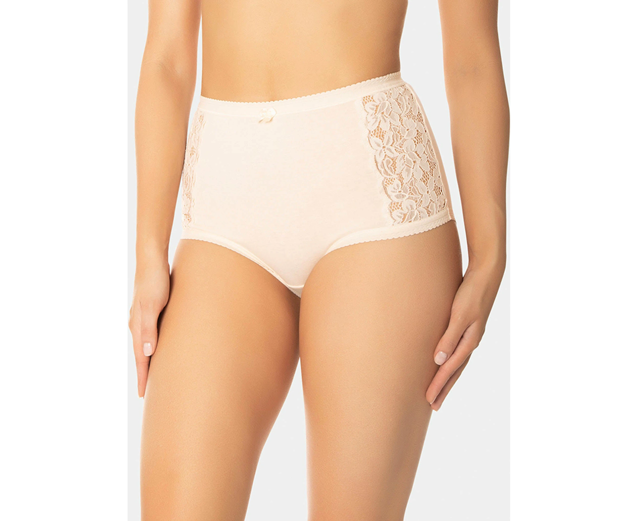 Triumph Cotton and Lace Full Brief 10000199 Body Beige