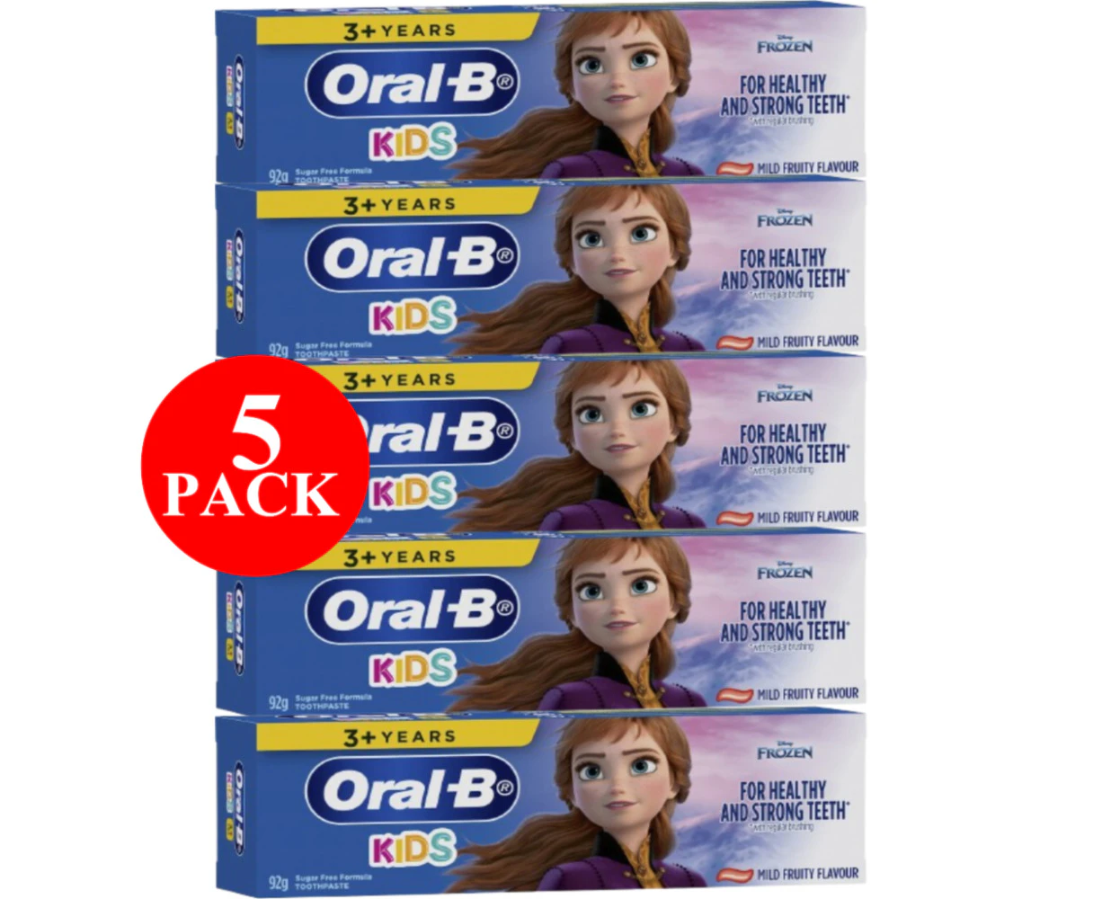 5 x Oral-B Kids Frozen 3+ Years Blue Toothpaste 92g