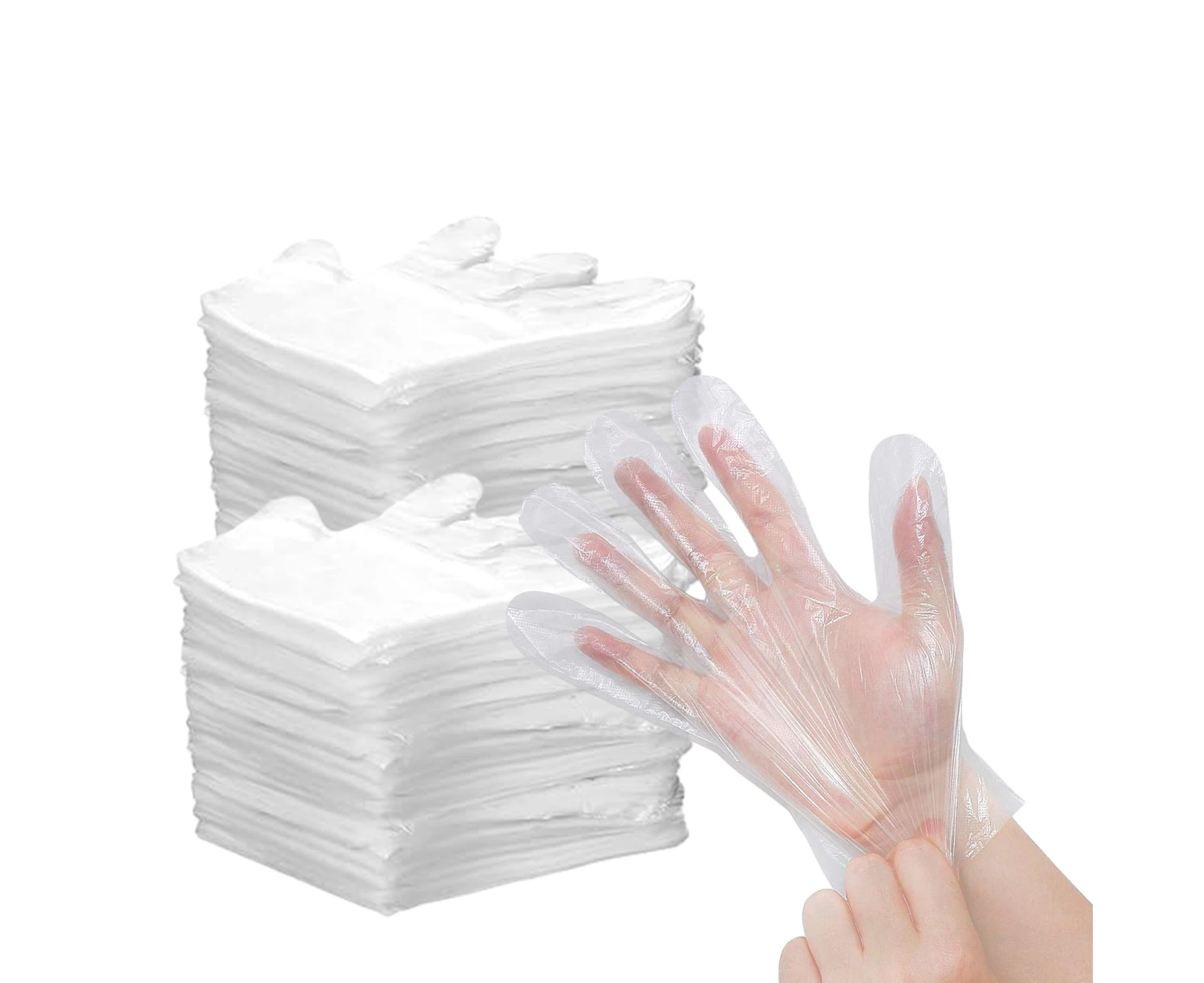 100PCS Disposable Plastic Gloves Transparent Food Handling Hygienic Clear Glove