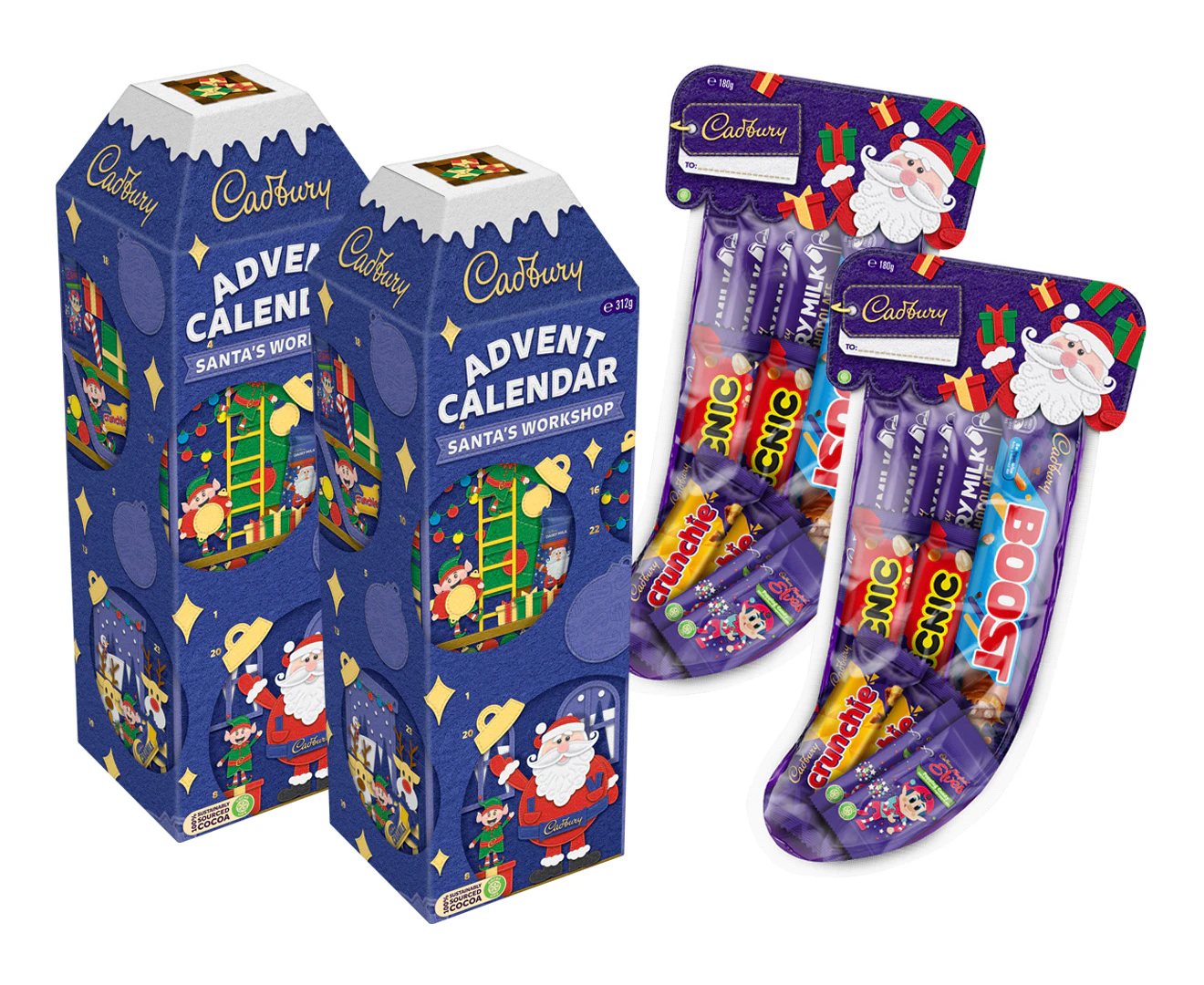 2 x Cadbury Mega Advent Calendar & Stocking Pack