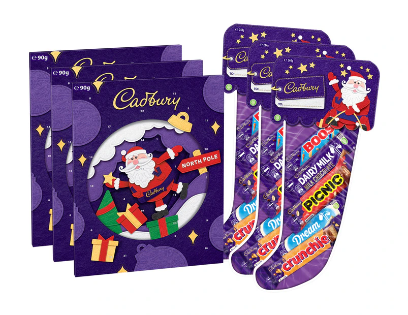 3 x Cadbury Advent Calendar & Stocking Pack