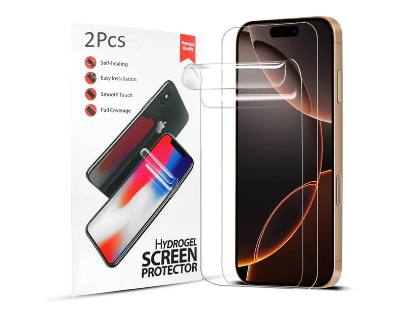 [2 Pack] Hydrogel Screen Protector Film For iPhone 16 Pro Max, Soft TPU Transparent Protective Screen Protector