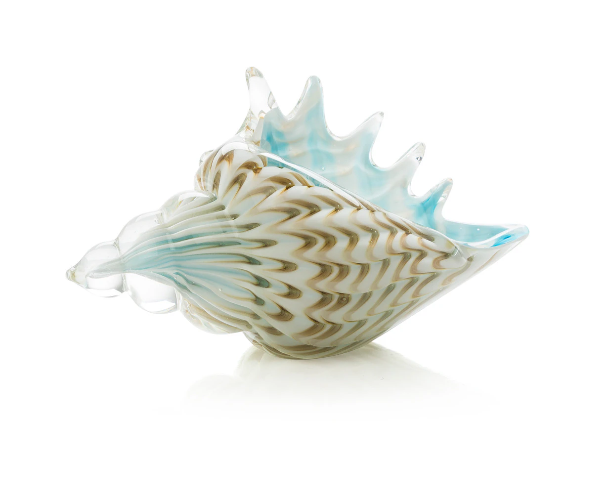 Coloured Art Glass 16cm Conch Shell Collectible Figurine Ornament, Whitehill CCG_CONCH