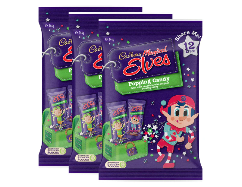 3 x Cadbury Magical Elves Share Pack 144g