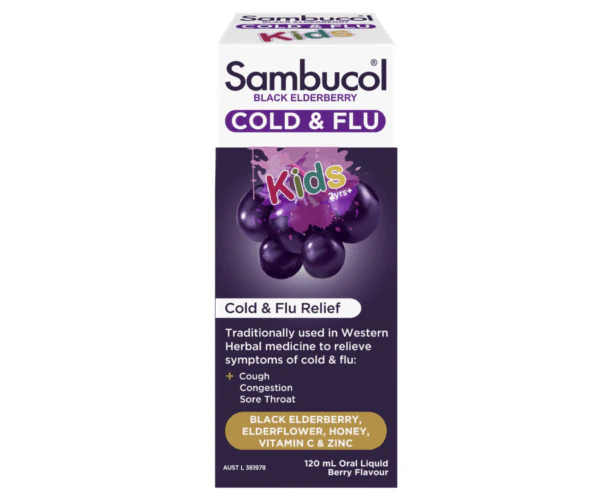 Sambucol Black Elderberry Cold & Flu Relief Kids Liquid 120ml