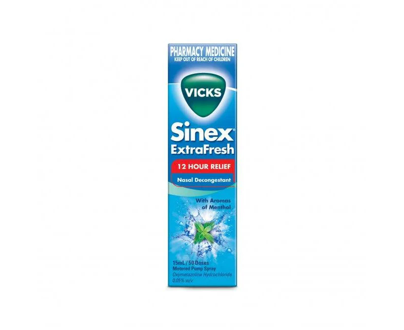 Vicks Sinex Extra Fresh 12 Hour Relief Nasal Decongestant 15ml