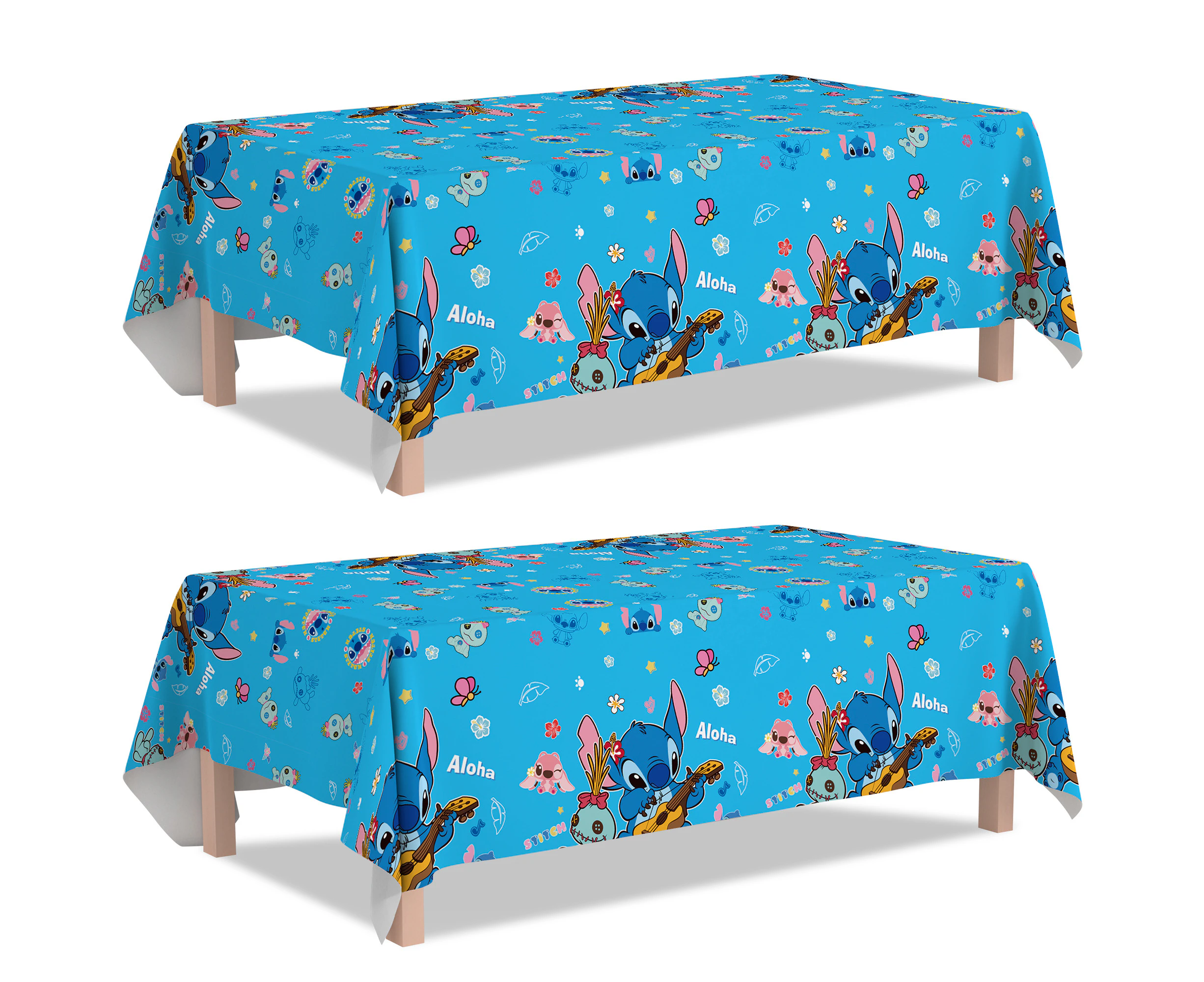 3Pcs Stitch Birthday Party Tablecloth, Party for Birthday Party Decorations,Rectangular,Blue ect.