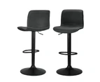 Bar Stools Black Set of 2 Adjustable Kitchen Stool Chairs