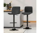 Bar Stools Black Set of 2 Adjustable Kitchen Stool Chairs