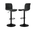 Bar Stools Black Set of 2 Adjustable Kitchen Stool Chairs