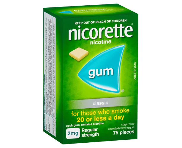 Nicorette Gum Classic 2mg 75 Pack