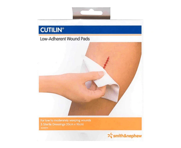 Cutilin 76300 Low Adherent Wound Pads 10X10cm 5 Pack