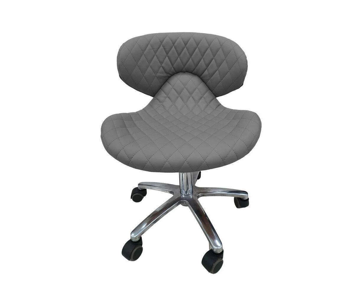 Nail Salon Chair Stool Round Hydraulic Leather PU 1020 Grey