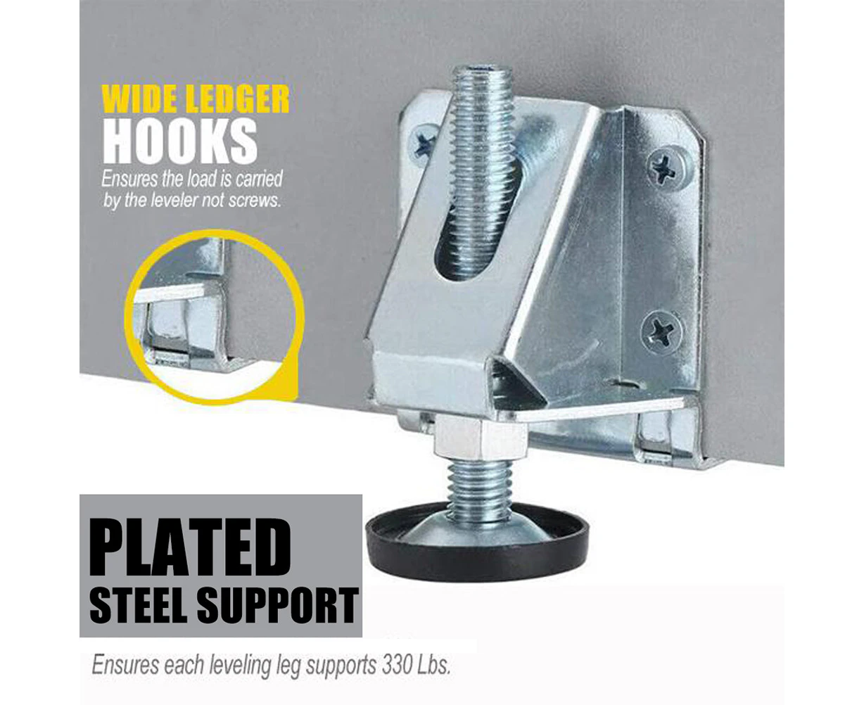 Adjustable Furniture Leveler Glide Pads Baseboard Brackets With Levelling Feet For Home Office