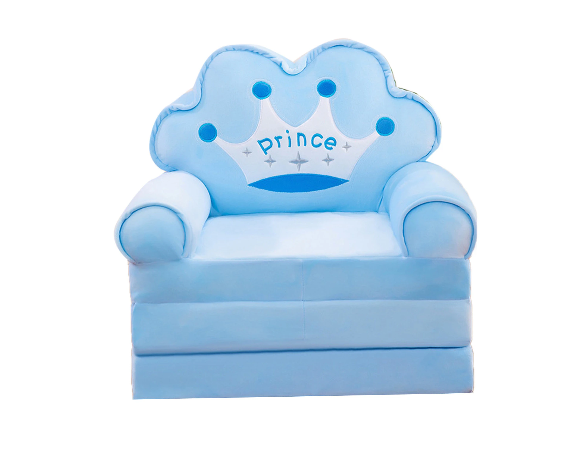 Foldable Kids Sofa Plush Soft Cute Cartoon Children Couch Bed With Armrests For Boys Girls Bedroom