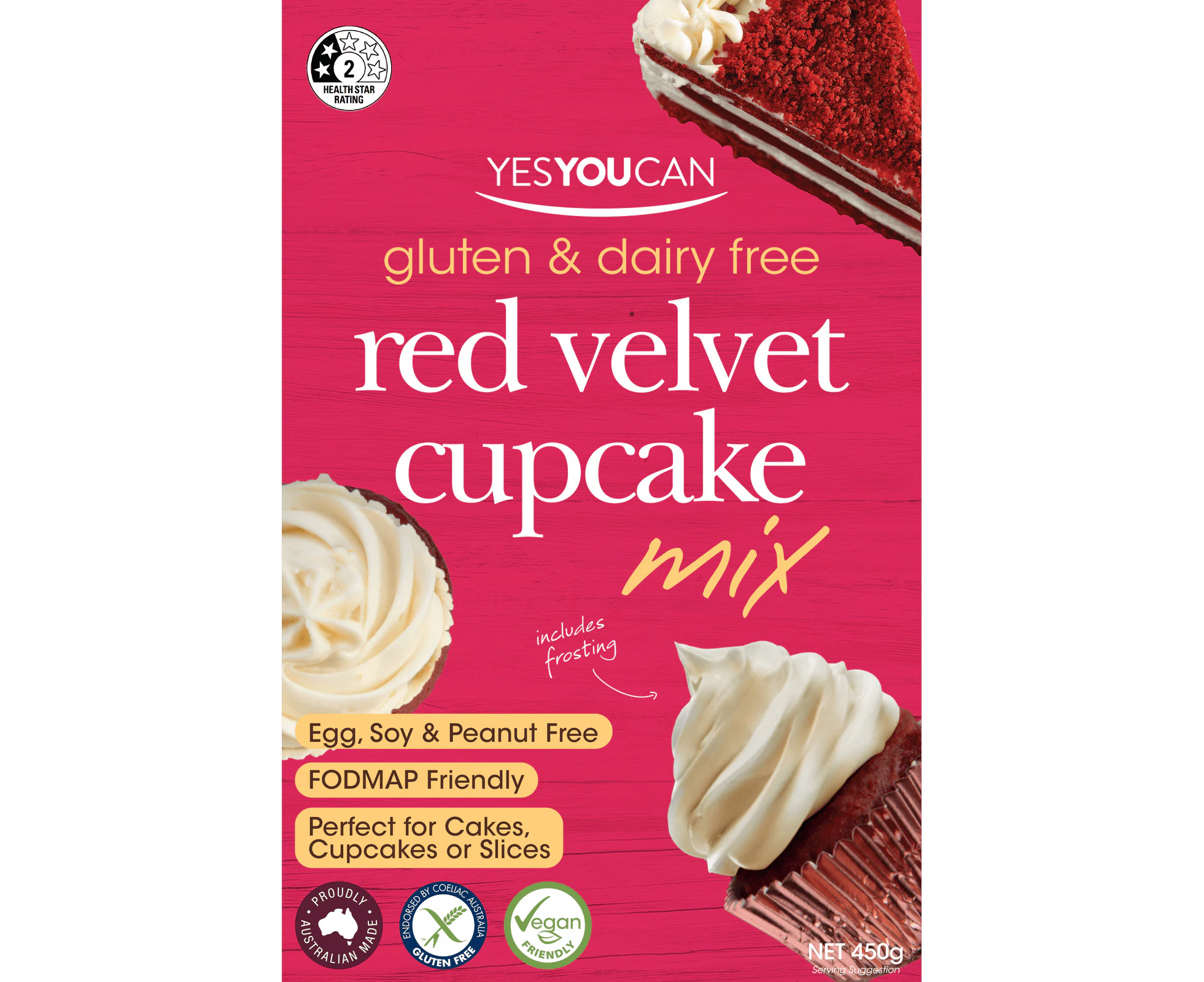 Yesyoucan Red Velvet Cupcake Mix 450g(Pack of 6)