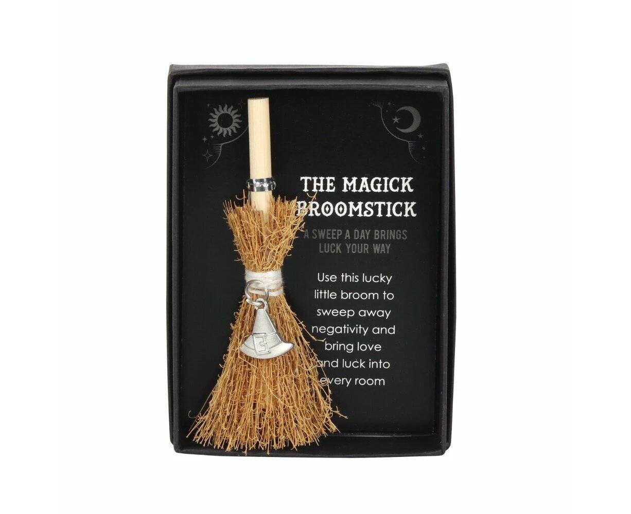 Witch Hat Mini Magick Broomstick Wicca Cleanse Broom Gift Lucky