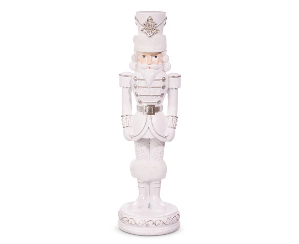 RAZ White and Silver Nutcracker 33cm