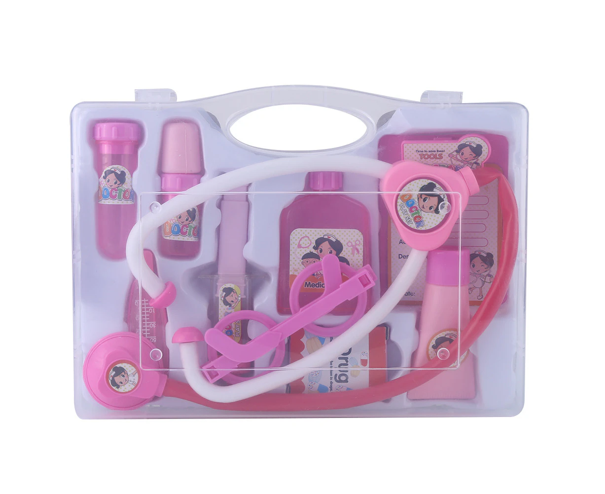 Kids Pretend Play Doctor Nurse Medical Toys Set With Carry Case Preschool Educational Toy(Pink)