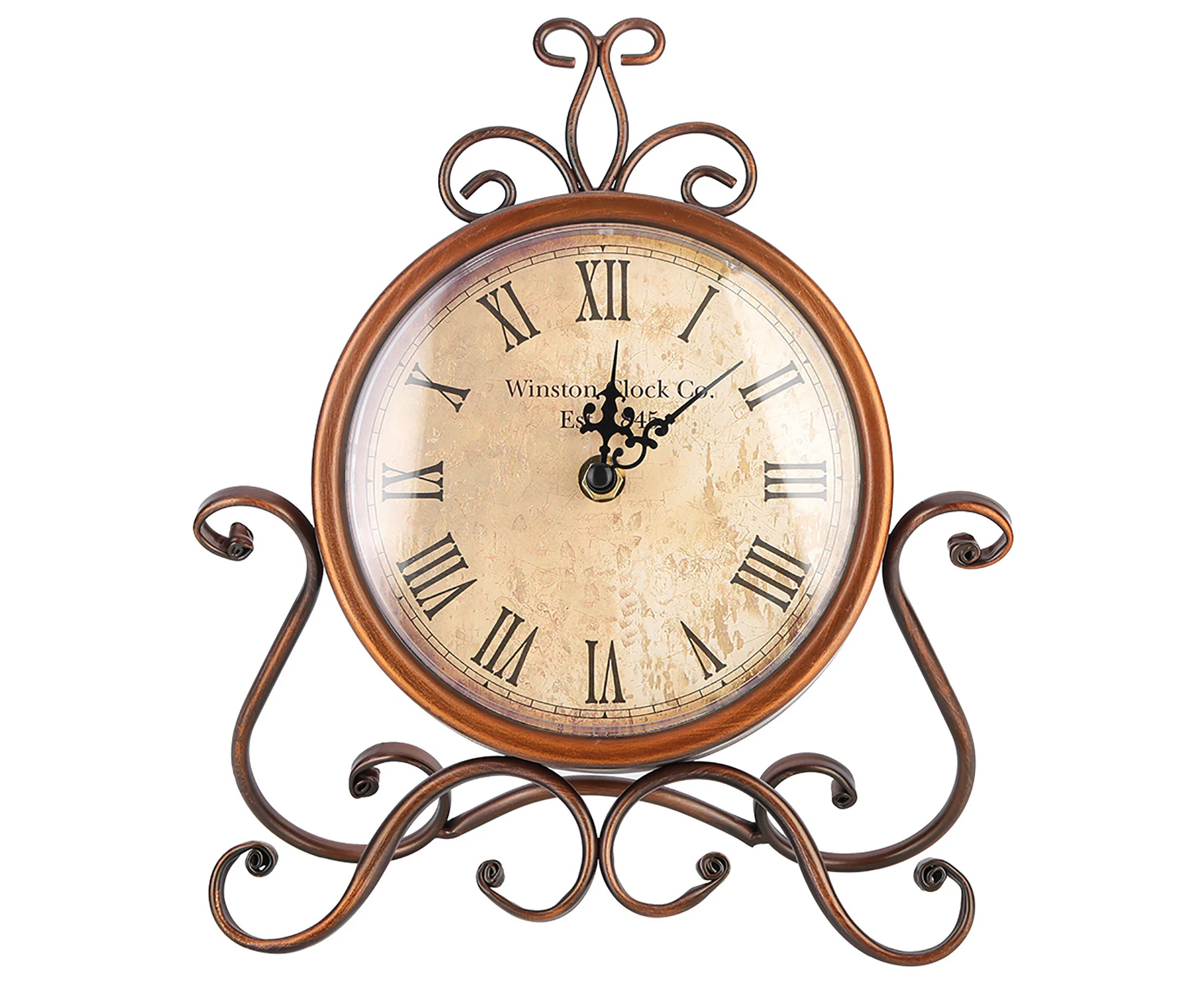 Iron Art Household Vintage Retro Clock Antique Charm Desktop Room Decor