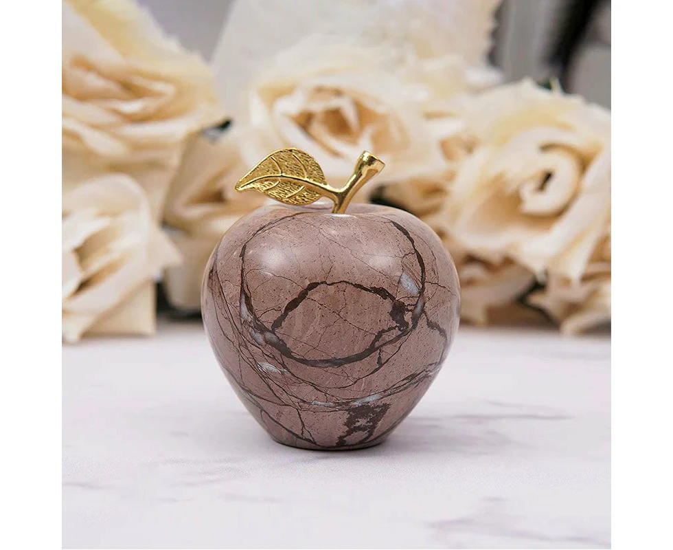 Marble Decoration Piece  3" Inch Handmade Apple Paperweight Home Decor - Best For office Table Decoration & Study Room Decor Paperweight - Marinara