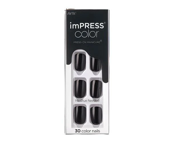 Kiss Impress Color Press-on Manicure Nails - All Black