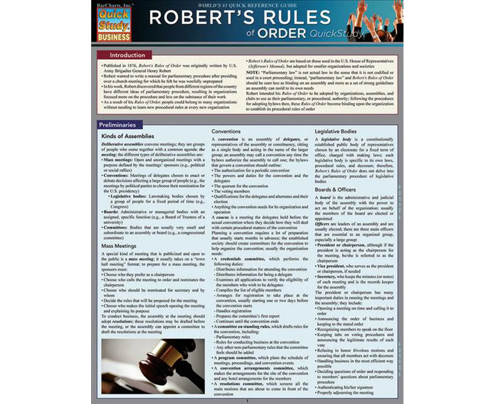 Robert's Rules of Order Quick Study