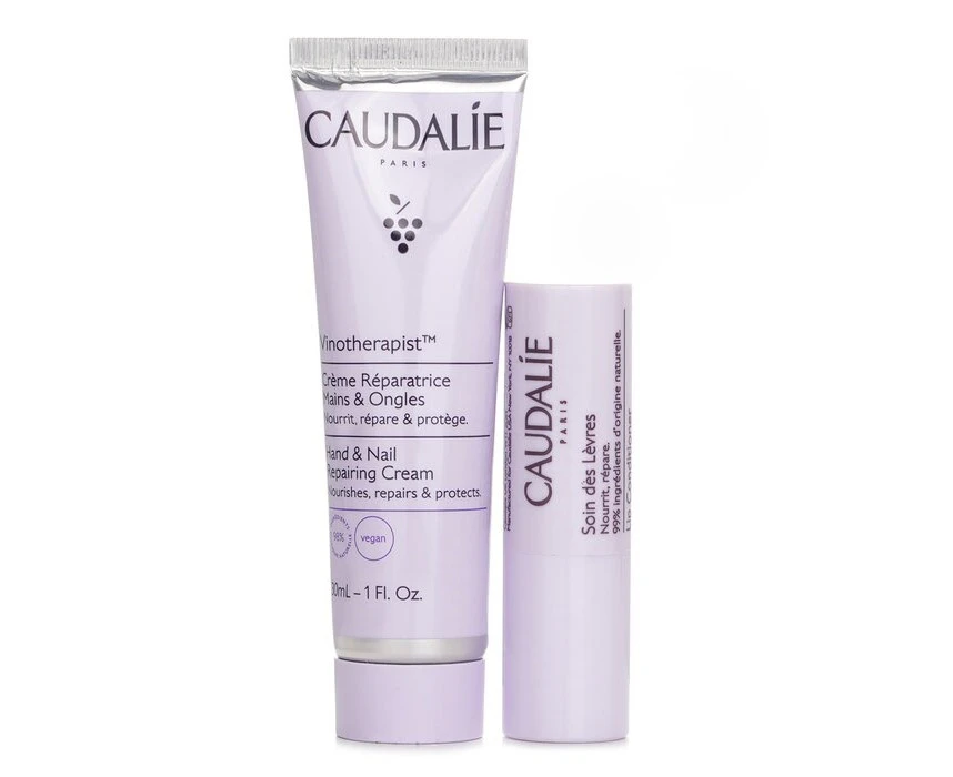 Caudalie Vinotherapist Hand & Nail Repairing Cream 30ml + Lip Conditioner 4.5g 2pcs