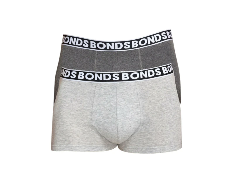 6 x Bonds Mens Everyday Faves Trunks Grey/ Charcoal Underwear Cotton/Elastane