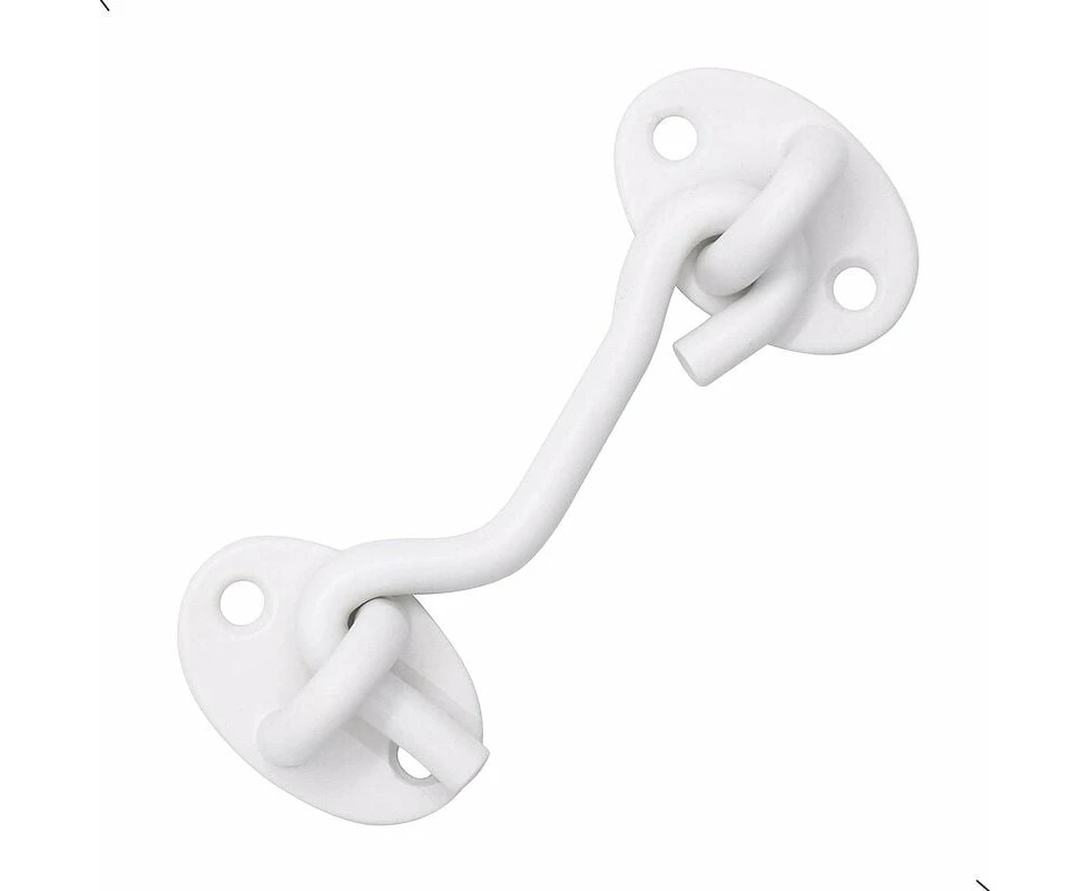 (3inch) 2 Pieces Hook for Barn Door Locks, Bathroom, Window, Sliding Door, White Door Catch Hooks with Door Eye Latches and Bolts