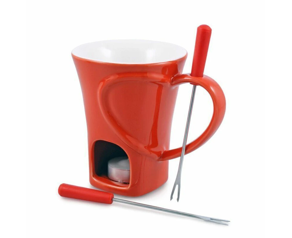 Swissmar 75806 4pc Chocolate Fondue Mug Set  Red