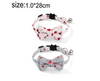 2 Pack Breakaway Cat Collars with Bowtie, Safety Buckle Cat Collars with Bell, Summer Print Collars