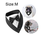 Dog Wedding Bandana Dog Collar with Bow Tie Birthday Costume Adjustable Pet Party Tux，Black stripes