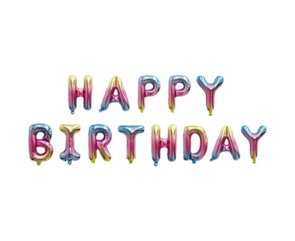 Happy Birthday Balloons, Aluminum Foil Banner Balloons for Birthday Party Decorations and Supplies