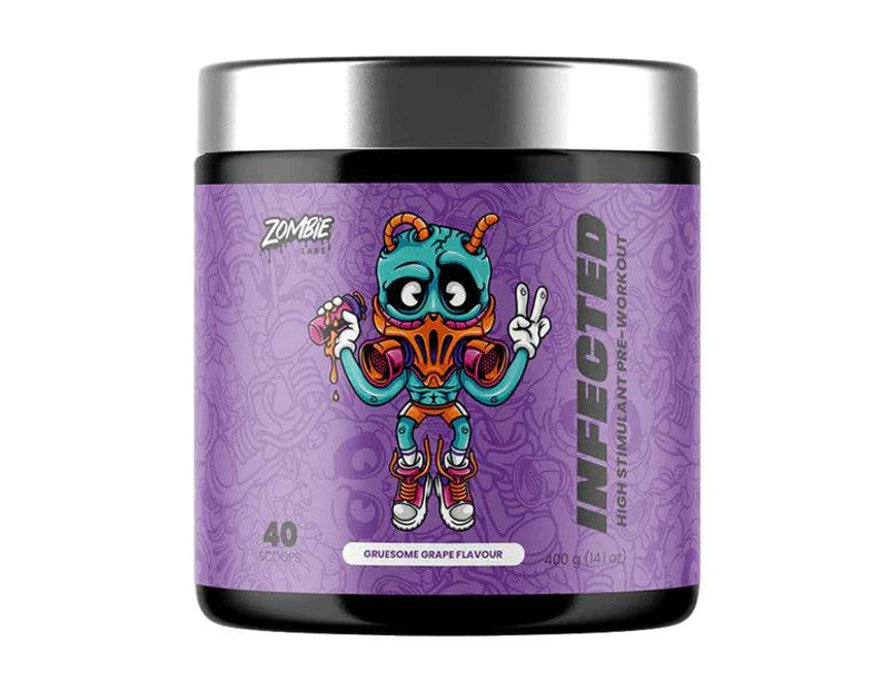 Infected High Stim Pre-Workout by Zombie Labs - Maximize Energy & Focus - Gruesome Grape