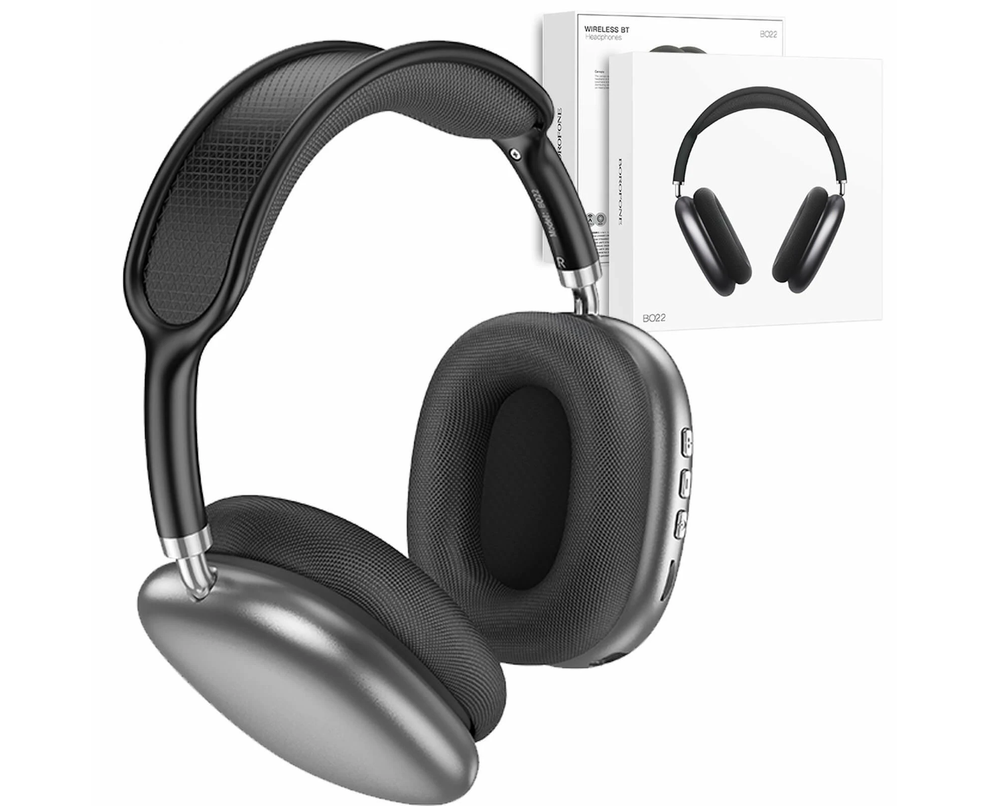 Borofone BO22 Elegant BT Headphone Wireless Bluetooth 5.3 On-Ear Headphones ( Space Grey)