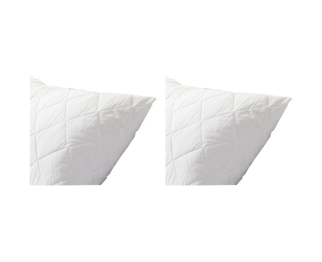 2x Essentially Home Living 51x91cm King Quilted Pillow Protector Cover White