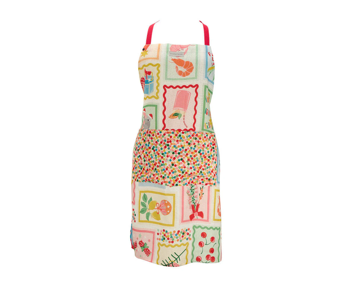 Annabel Trends Adjustable Linen Apron Kitchen Cooking 80cm Christmas Holiday