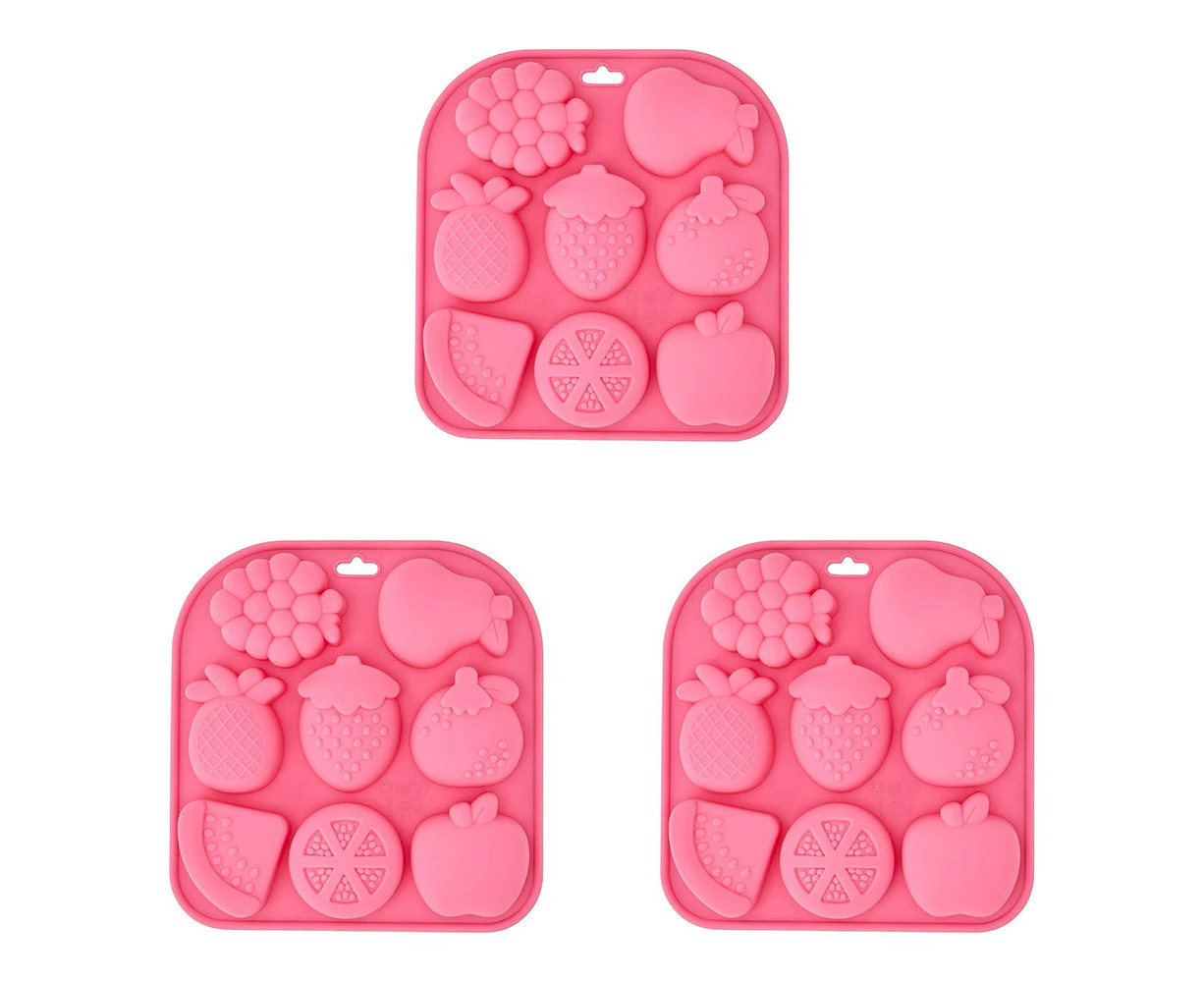 3x Annabel Trends Kitchen Ice Cube Tray Maker Container Mould 17x16.5cm Fruity