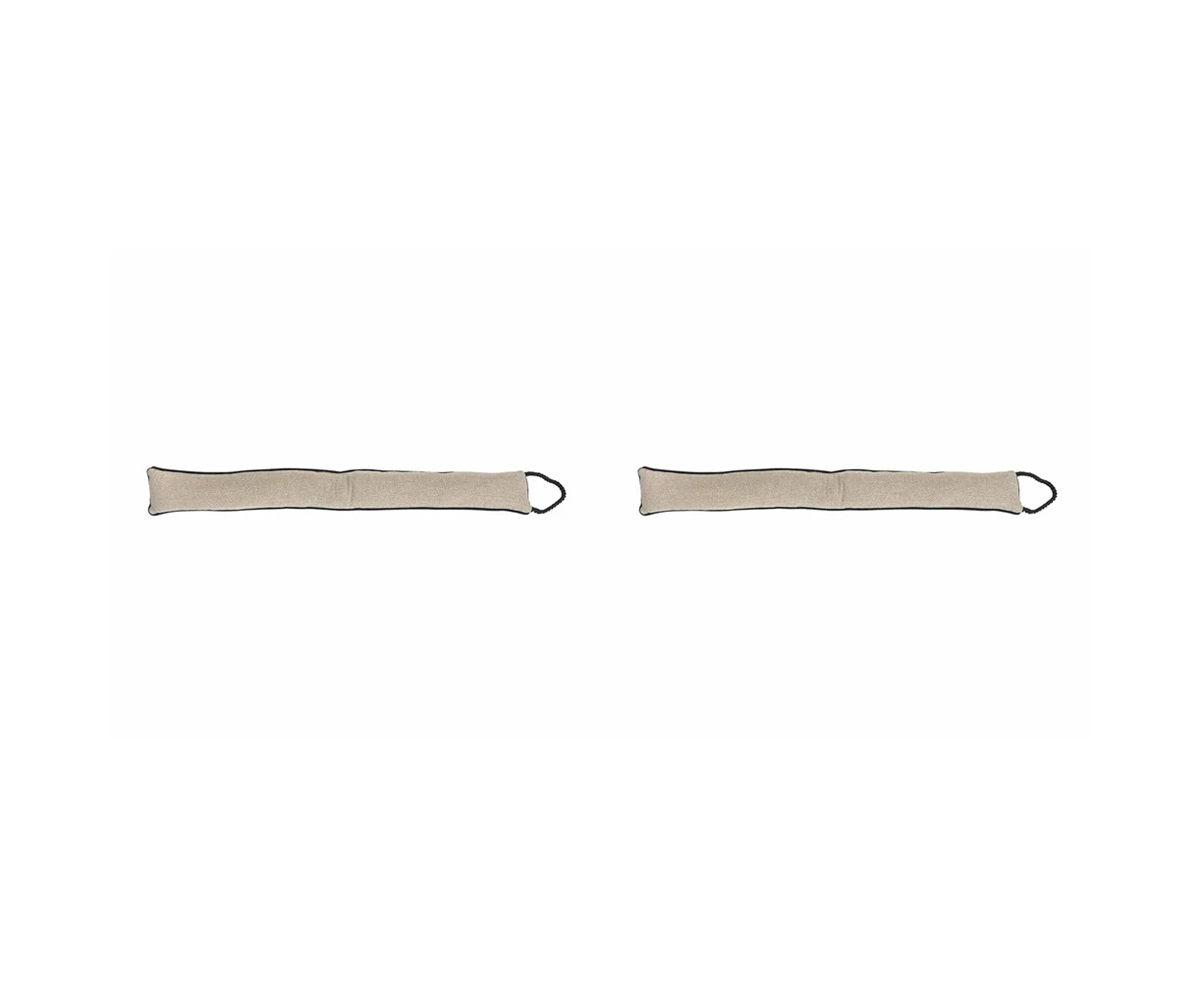 2x Annabel Trends Herringbone Door/Draught Wind Stopper Decor 12x93cm Oatmeal