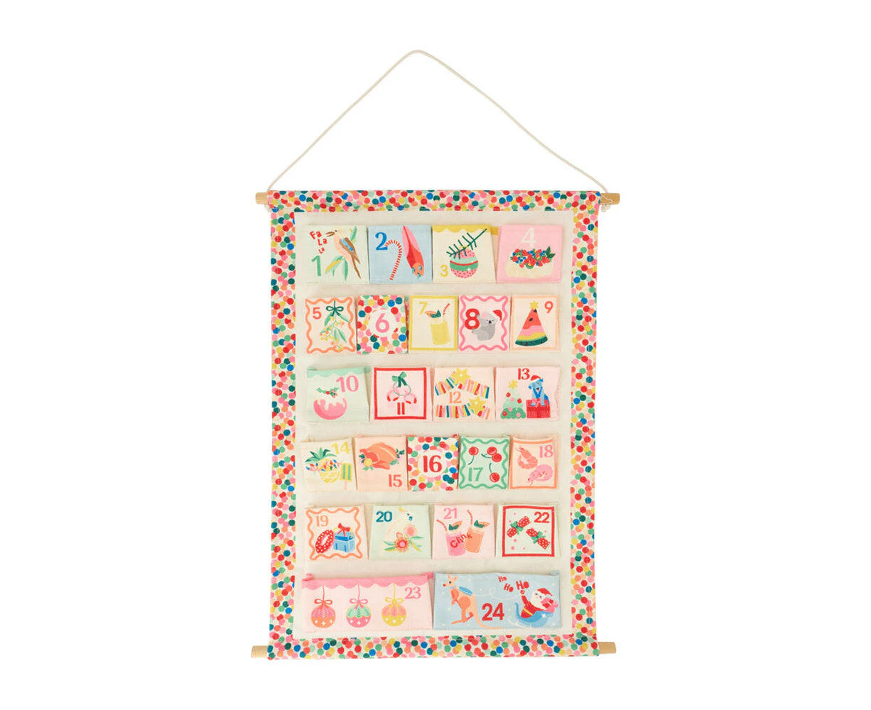 Annabel Trends Festive Christmas Advent Calendar 24-Fabric Pockets 45x58cm