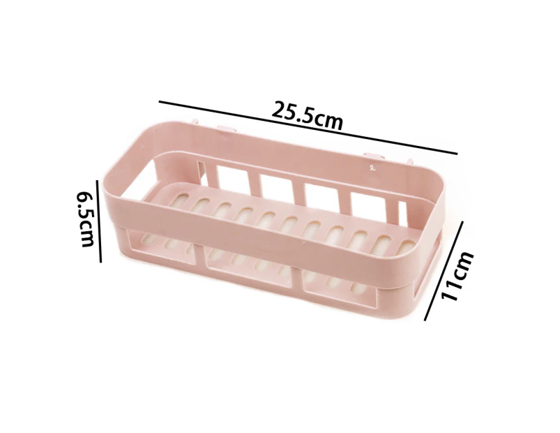 Wall Mounted Bathroom Shower Shelf Bath Caddy Storage Basket Rack - Nordic pink