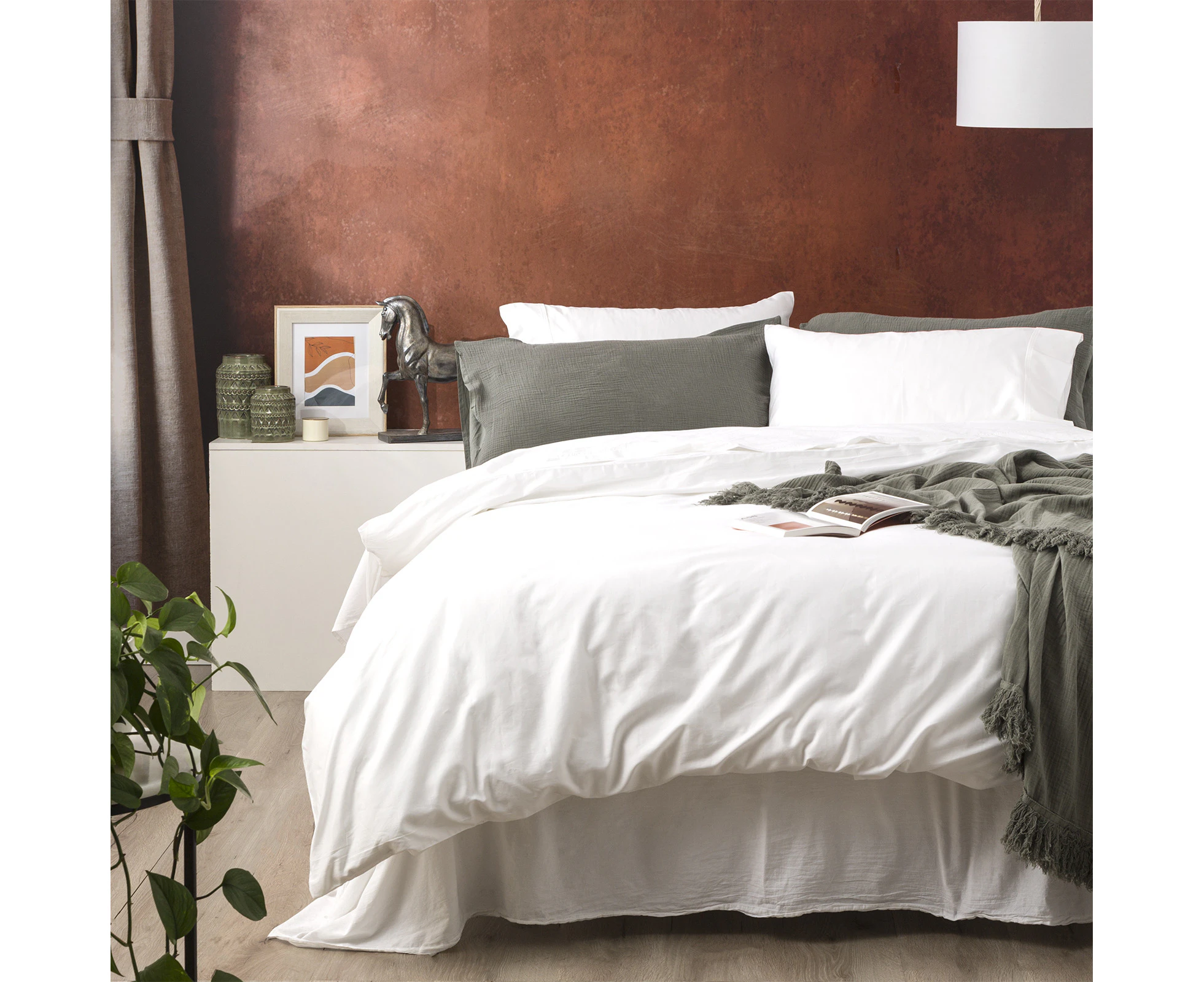 Park Avenue 500 Thread count Natural Bamboo Cotton Quilt Cover set - White