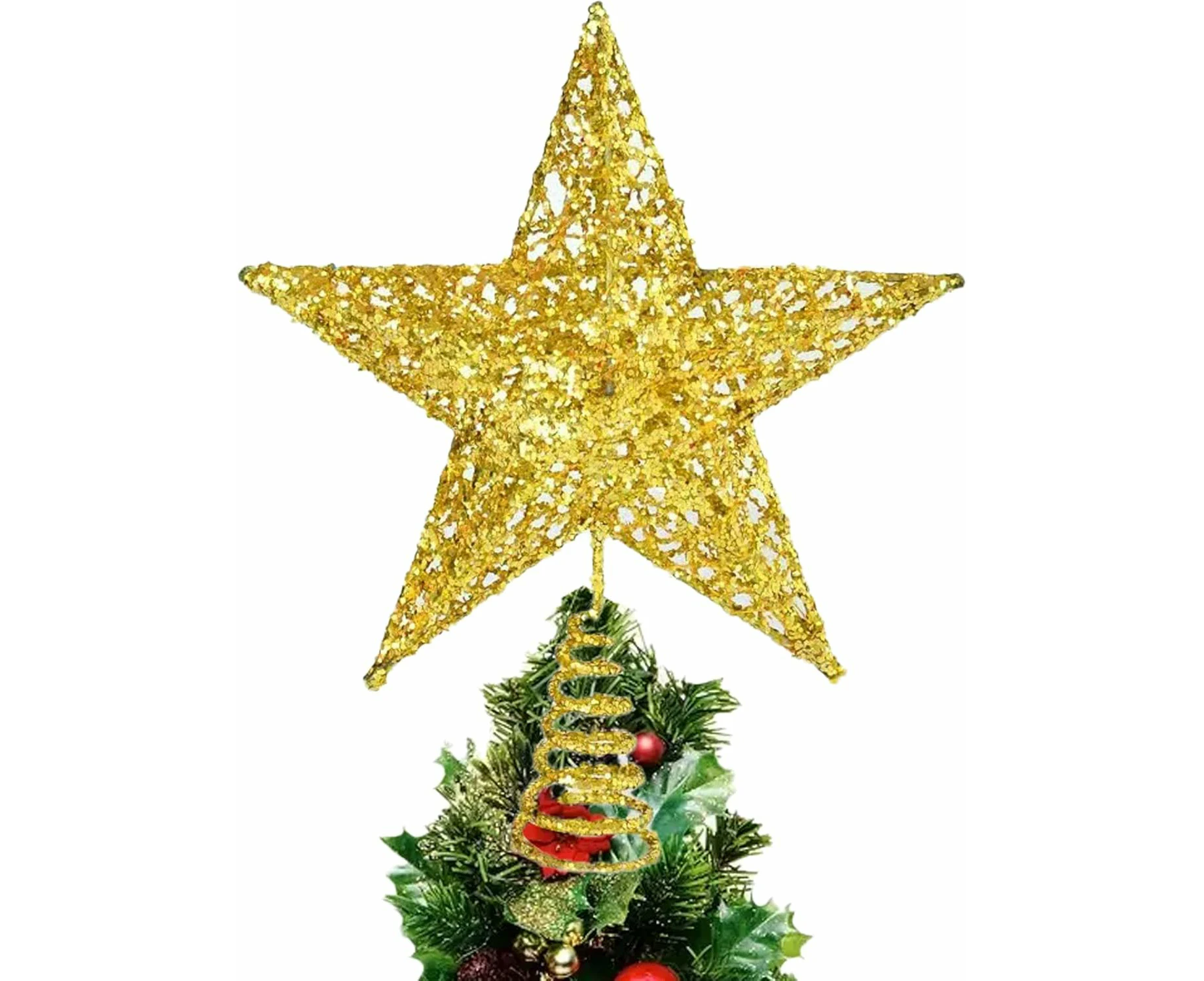 Star Christmas Tree, Star Christmas Tree Topper, Tree Topper Decoration, Christmas Star For Glittery Gold Tree, Glitter Star