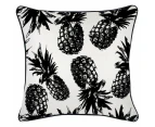 Cushion Cover-With Black Piping-Pineapples Black-45cm x 45cm