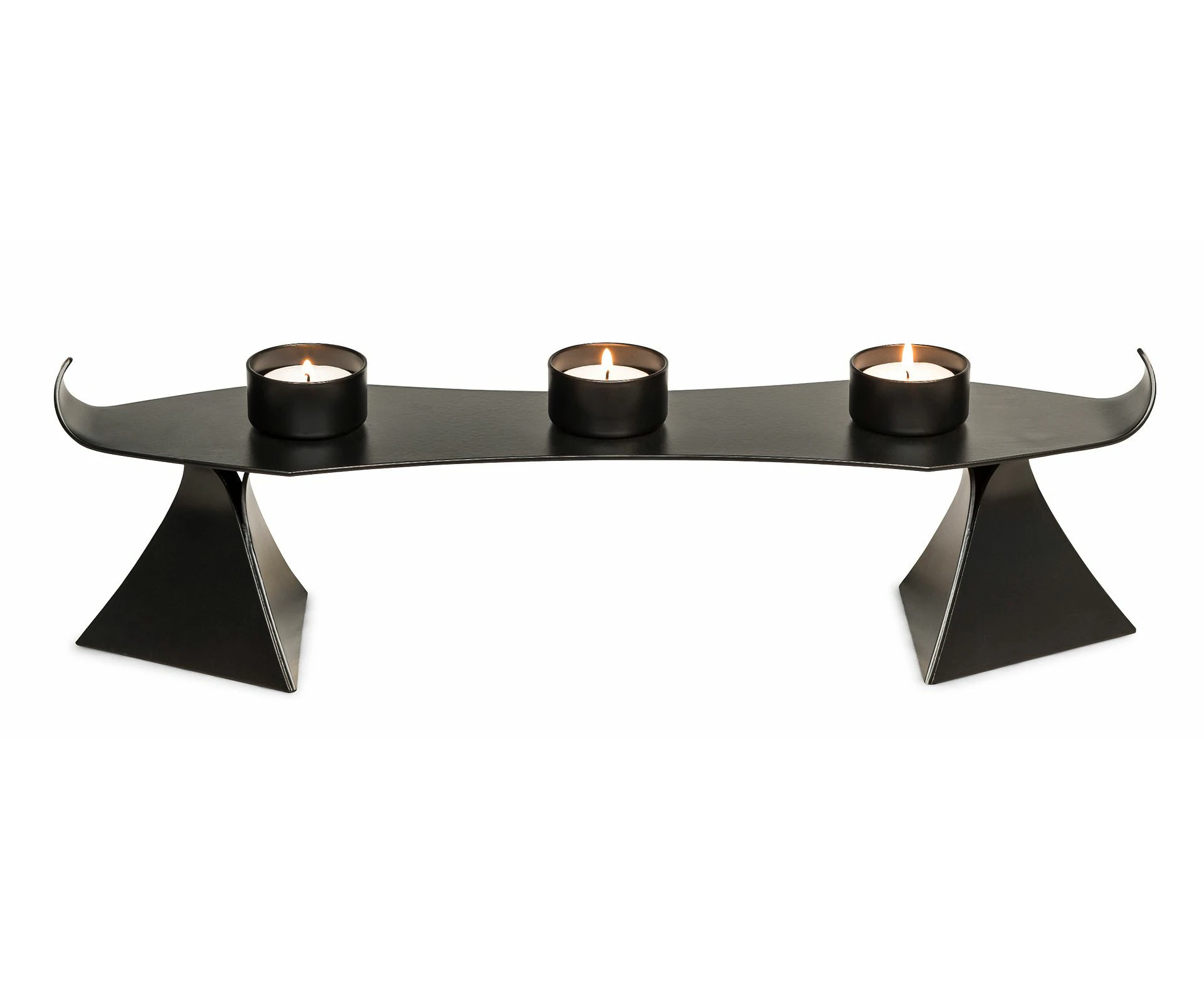 Black Metal Harbour Style Tea Light Candle Holder Stand