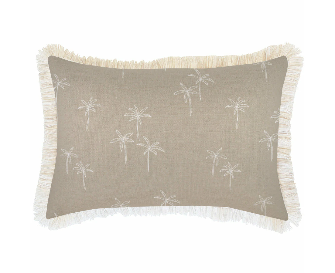 Cushion Cover-Coastal Fringe Natural-Palm Cove Beige-35cm x 50cm